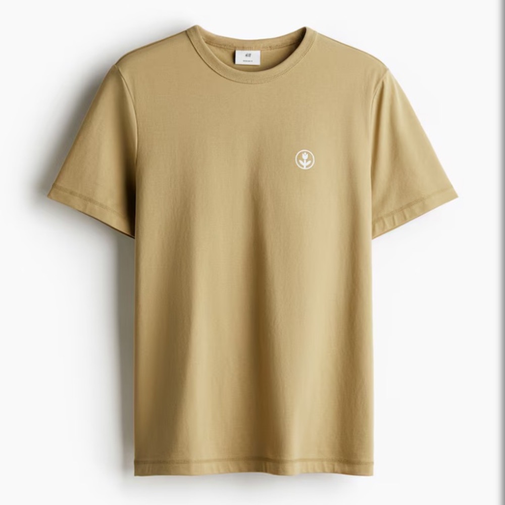 H&M Tan Short Sleeve Tee Casual Essential